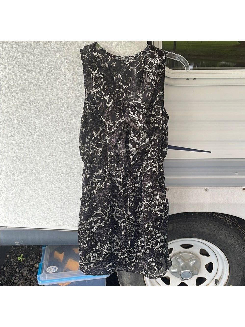 BeBop Black and White Sheath Mini Dress, Sz Med